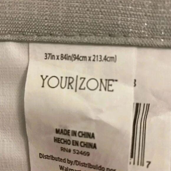 Your Zone Silver Blackout Curtains 84” - Picture 3 of 4